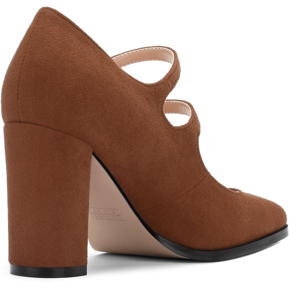 Brown Mary Jane Block Heels 1876 - Picture 2 of 5